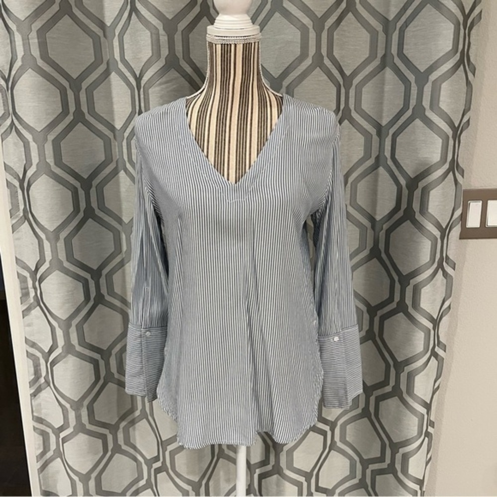Treasure & Bond Long Sleeve Pinstripe Blouse
